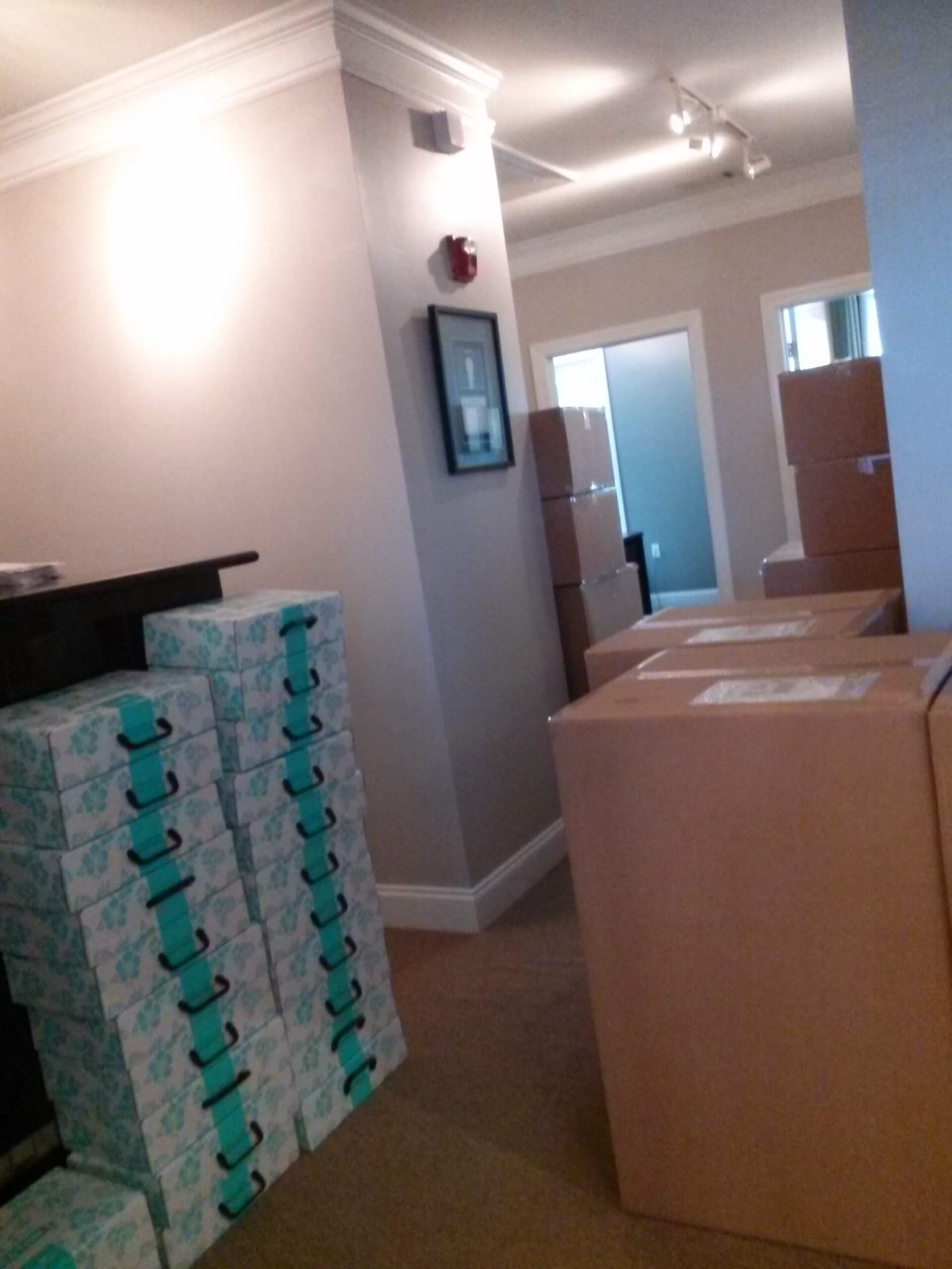 Stocked hallway