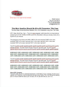Mopdog Press Release Template